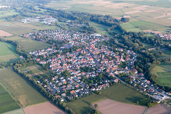 Luftaufnahme von Ortsteil Billigheim in Billigheim-Ingenheim im Bundesland Rheinland-Pfalz, Deutschland