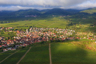 Winzerort aus Osten in Ilbesheim bei Landau im Bundesland Rheinland-Pfalz, Deutschland