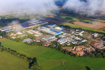 Luftbild von Industriegebiet Landau-Ost mi Michelin REIFENWERKE. LANDAU., APL Automobil-Prüftechnik Landau GmbH,Rose Druck GmbH, RONAL GmbH und APL Automobil-Prüftechnik Landau GmbH in Landau in der Pfalz im Bundesland Rheinland-Pfalz, Deutschland