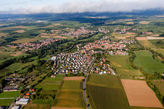 Ortsteil Billigheim in Billigheim-Ingenheim im Bundesland Rheinland-Pfalz, Deutschland von oben
