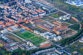 Baustellen auf dem Landesgartenschau Gelände Landesgartenschau-LANDAU 2018 in Landau in der Pfalz im Bundesland Rheinland-Pfalz, Deutschland