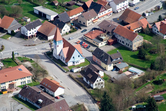 Luftbild von Ortsansicht der Straßen und Häuser der Wohngebiete im Ortsteil Affolterbach in Wald-Michelbach im Bundesland Hessen, Deutschland