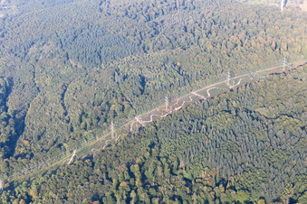 Strommasten Trail in Ettlingen im Bundesland Baden-Württemberg, Deutschland