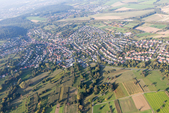 Ortsteil Grünwettersbach in Karlsruhe im Bundesland Baden-Württemberg, Deutschland von oben