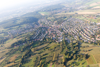 Ortsteil Grünwettersbach in Karlsruhe im Bundesland Baden-Württemberg, Deutschland aus der Luft