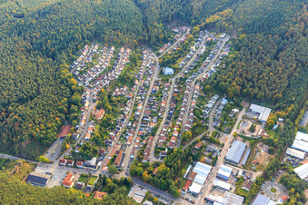 Wohnsiedlung am Wald von Auf dem Kamm bis Am Zimmerberg in Hauenstein im Bundesland Rheinland-Pfalz, Deutschland