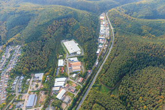 Gewerbegebiet Alte Bundesstraße mit Schumacher Packaging GmbH Werk Hauenstein, Gottardo Logistik und Josef Seibel Schuhfabrik GmbH im Bundesland Rheinland-Pfalz, Deutschland