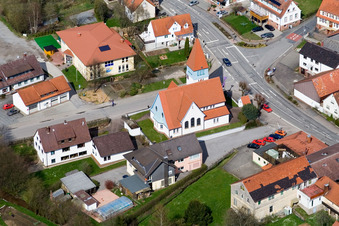Ortsteil Affolterbach in Wald-Michelbach im Bundesland Hessen, Deutschland aus der Drohnenperspektive