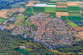 Ortsansicht aus Westen in Harthausen im Bundesland Rheinland-Pfalz, Deutschland