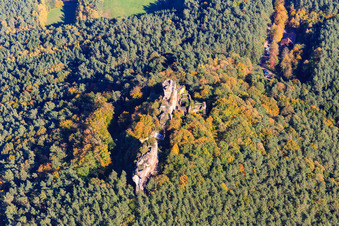 Bruchweiler Geiersteine in Bruchweiler-Bärenbach im Bundesland Rheinland-Pfalz, Deutschland von oben