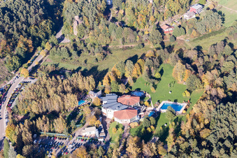 Drohnenbild von Dahn im Bundesland Rheinland-Pfalz, Deutschland