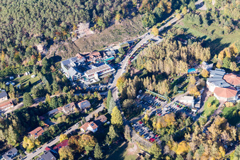 Dahn im Bundesland Rheinland-Pfalz, Deutschland von einer Drohne aus
