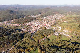 Luftbild von Dahn im Bundesland Rheinland-Pfalz, Deutschland