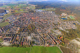 Stadtansicht aus Osten in Walldorf im Bundesland Baden-Württemberg, Deutschland