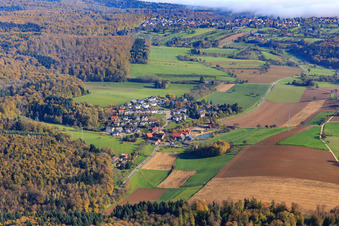 Luftbild von Dorf aus Westen im Ortsteil Lingental in Leimen im Bundesland Baden-Württemberg, Deutschland