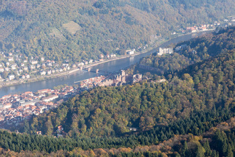 Neckartal im Ortsteil Kernaltstadt in Heidelberg im Bundesland Baden-Württemberg, Deutschland