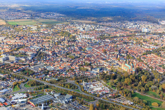 Stadtansicht aus Südosten in Speyer im Bundesland Rheinland-Pfalz, Deutschland