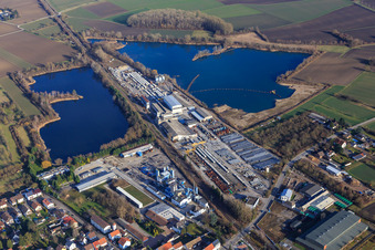 BERDING BETON GmbH am Vettersee im Ortsteil Rheinsheim in Philippsburg im Bundesland Baden-Württemberg, Deutschland