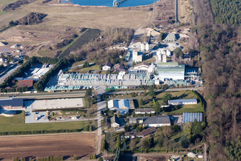 Beton- und Baustoffmischwerk der Heidelberger Kalksandstein GmbH in Durmersheim im Bundesland Baden-Württemberg, Deutschland