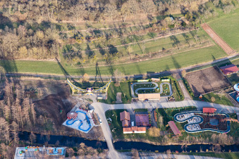 Luftbild von Gunstett, Freizeitpark DIDILAND in Morsbronn-les-Bains im Bundesland Bas-Rhin, Frankreich