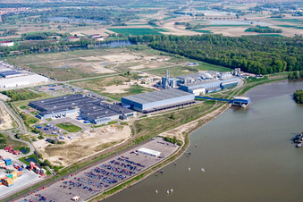 Luftbild von Contargo im Ortsteil Maximiliansau in Wörth am Rhein im Bundesland Rheinland-Pfalz, Deutschland