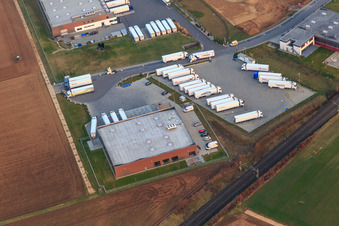 Luftaufnahme von Markthalle 5 in Rülzheim im Bundesland Rheinland-Pfalz, Deutschland