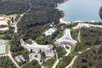 Rovinj im Bundesland Gespanschaft Istrien, Kroatien vom Flugzeug aus