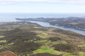 Rovinjsko Selo im Bundesland Gespanschaft Istrien, Kroatien vom Flugzeug aus