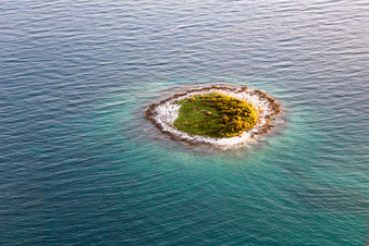Mini-Insel Otocic Pisulj im Mittelmeer in Rovinj in Gespanschaft Istrien, Kroatien