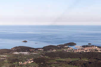 Vrsar im Bundesland Gespanschaft Istrien, Kroatien aus der Vogelperspektive