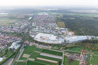 Graben-Neudorf, SEW-EURODRIVE GmbH & Co KG im Bundesland Baden-Württemberg, Deutschland vom Flugzeug aus