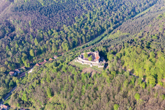 Luftbild von Burg Landeck in Klingenmünster im Bundesland Rheinland-Pfalz, Deutschland