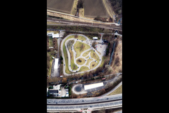 Verkehrsübungsplatz im Ortsteil Knielingen in Karlsruhe im Bundesland Baden-Württemberg, Deutschland