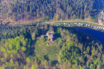 Campingplatz Neudahner Weiher - Günther Jacobi und Campingplatz Moosbachtal - J. Horlemann Erben GbR in Dahn im Bundesland Rheinland-Pfalz, Deutschland von oben
