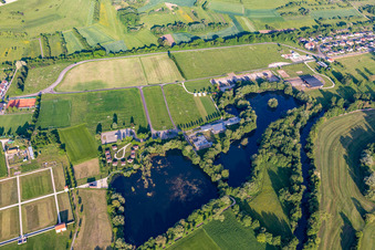 Vestiges Romaines / römische Ausgrabungen im Ortsteil Reinheim in Gersheim im Bundesland Saarland, Deutschland von oben