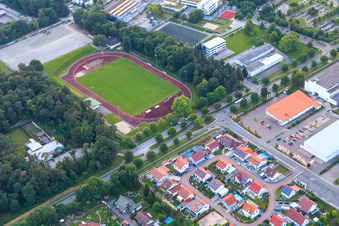 Luftbild von Sportplatz des SV Rülzheim 1920 e.V im Bundesland Rheinland-Pfalz, Deutschland