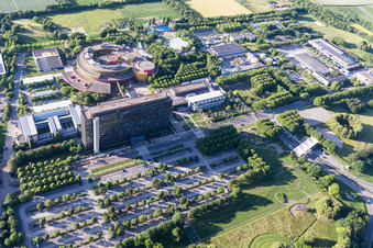 Ortsteil Lerchenberg in Mainz im Bundesland Rheinland-Pfalz, Deutschland aus der Vogelperspektive
