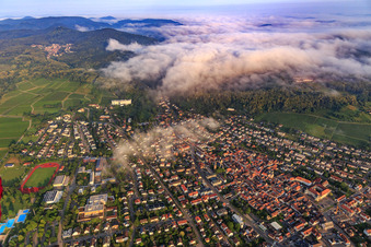 Stadtansicht aus Osten und Edith-Stein-Fachklinik - Klinik für Orthopädie in Bad Bergzabern im Bundesland Rheinland-Pfalz, Deutschland