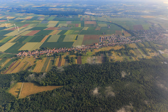 Luftbild von Saarstraße von Süden in Kandel im Bundesland Rheinland-Pfalz, Deutschland