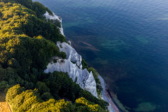 Kreidefelsen an der felsigen Steilküste des Møns Klint auf der Ostsee-Insel Møn in Borre in Region Själland im Bundesland Sjælland, Dänemark