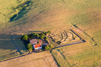 Borre im Bundesland Sjælland, Dänemark von der Drohne aus gesehen