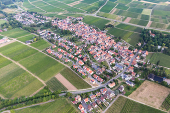 Schrägluftbild von Ortsteil Wollmesheim in Landau in der Pfalz im Bundesland Rheinland-Pfalz, Deutschland