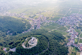 Oberhambach, Hambacher Schloss im Ortsteil Diedesfeld in Neustadt an der Weinstraße im Bundesland Rheinland-Pfalz, Deutschland von der Drohne aus gesehen
