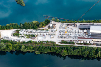 Beton- und Baustoffmischwerk in Rheinsheim in Philippsburg im Bundesland Baden-Württemberg, Deutschland