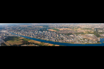 Panorama im Ortsteil BASF in Ludwigshafen am Rhein im Bundesland Rheinland-Pfalz, Deutschland