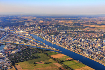 Ortsteil BASF in Ludwigshafen am Rhein im Bundesland Rheinland-Pfalz, Deutschland von einer Drohne aus
