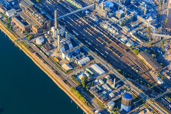 Ortsteil BASF in Ludwigshafen am Rhein im Bundesland Rheinland-Pfalz, Deutschland von einer Drohne aus