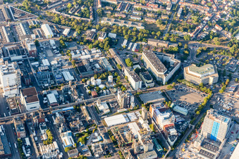 Ortsteil BASF in Ludwigshafen am Rhein im Bundesland Rheinland-Pfalz, Deutschland von der Drohne aus gesehen
