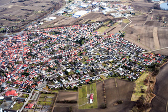 Hagenbach von Nordwesten im Bundesland Rheinland-Pfalz, Deutschland