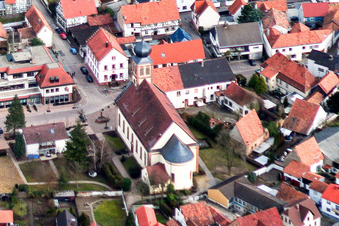 Hagenbach Zentrum vom NW im Bundesland Rheinland-Pfalz, Deutschland